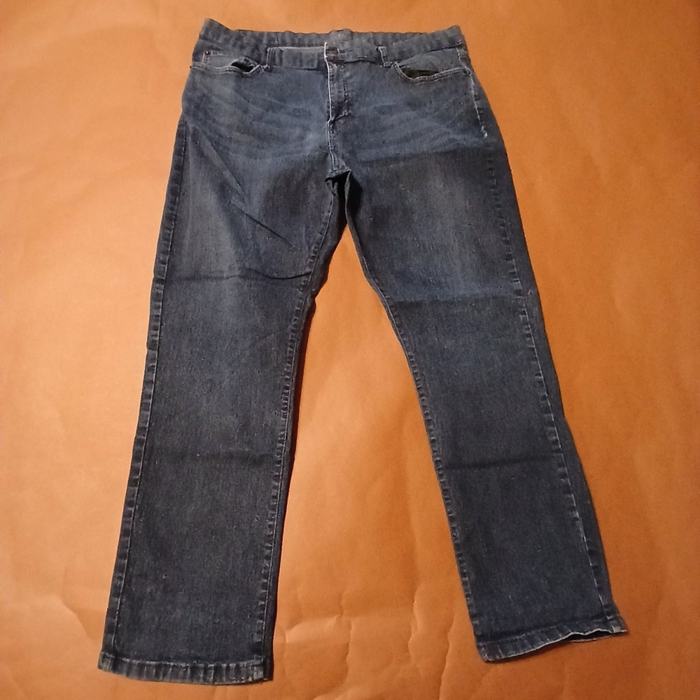 Kenneth Cole Mens 38x30 Blue Relaxed Fit Stretch Denim Jeans Comfort Mid Rise